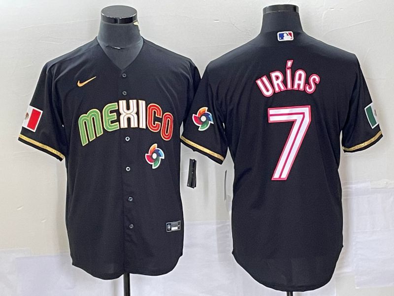 Men 2023 World Cub Mexico #7 Urias Black pink Nike MLB Jersey31->more jerseys->MLB Jersey